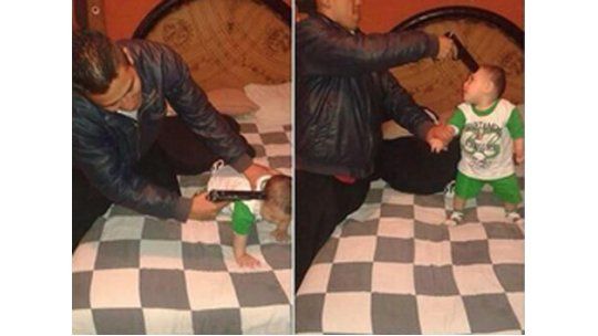¿Subirías tu Facebook una foto apuntando una pistola a un bebé?