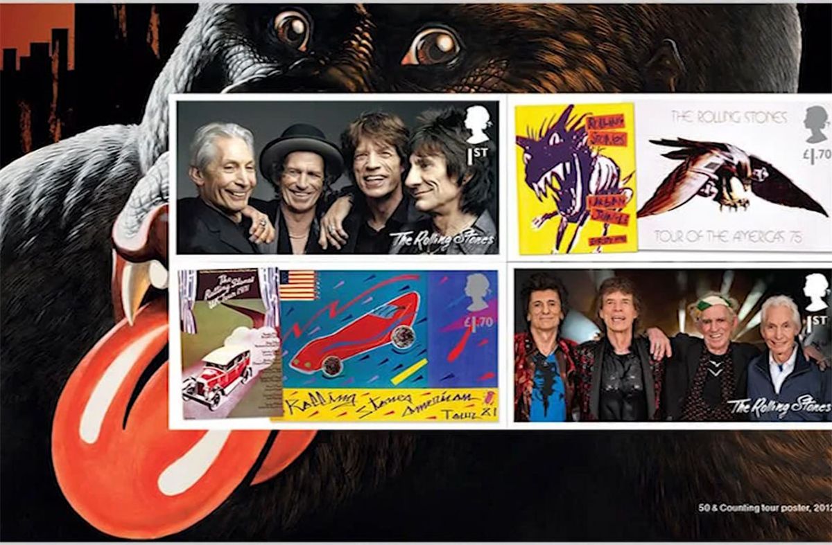 Royal Mail celebra los 60 años de los Rolling Stones con 12 sellos de la banda