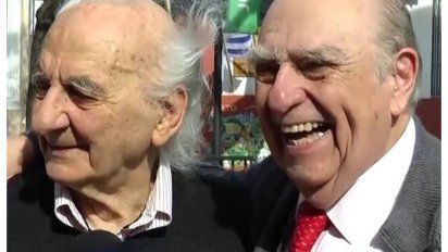 Encuentro de dos amigos; Eduardo Malaquina y Julio Sanguinetti en Salto, 2019