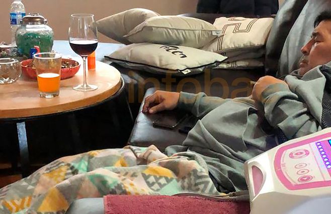 Maradona dormido en la intimidad.