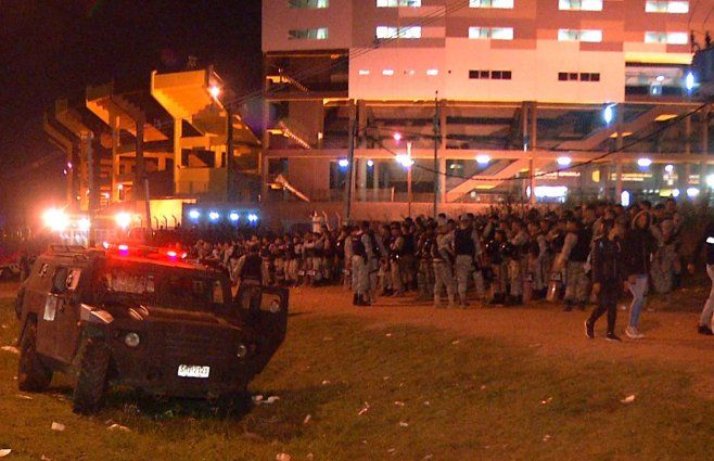 Foto: Subrayado, archivo. Operativo policial en el Campeón del Siglo, estadio de Peñarol.