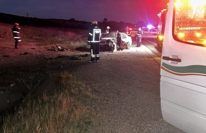 Foto: Policía Caminera. Auto accidentado en ruta 8.