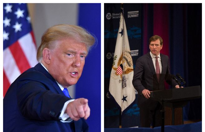 Donald Trump y el despidido Chris Krebs, director de la Agencia de Seguridad de Infraestructura y Ciberseguridad (CISA),&nbsp;
