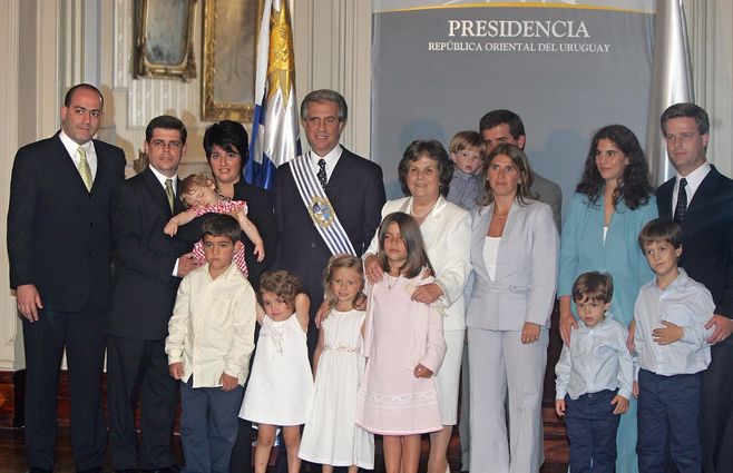 Foto oficial de Presidencia en 2005 con toda la familia 