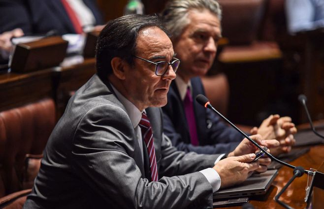 Bouvier durante la interpelación en Diputados. Foto: FocoUy.