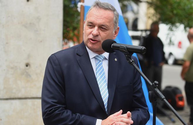 Álvaro Delgado durante el homenaje a Manuel Oribe. Foto: Foco UY