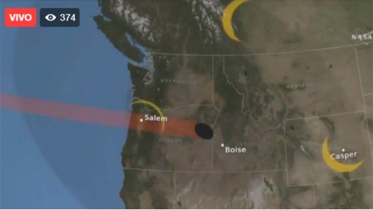 En vivo la transmisión de la NASA sobre el Gran Eclipse total de sol