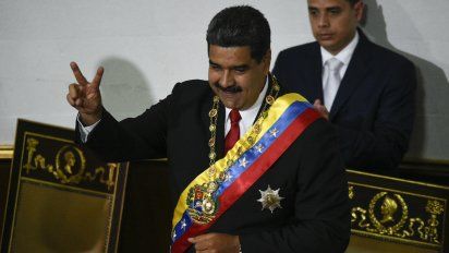 Nicolás Maduro tras su discurso de juramento para su segundo término como presidente de Venezuela.&nbsp;