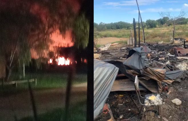 Incendio destruyó la casa del hombre de 63 años imputado por abuso sexual a una niña en Aguas Dulces