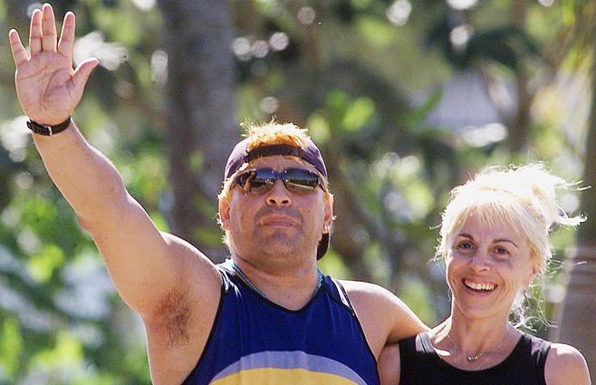 Diego Maradona y Claudia Villafañe en otros tiempos.