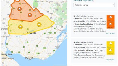 nuevas alertas naranja y amarilla por tormentas fuertes para la mitad del pais