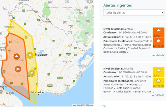 alerta 11 de diciembre 2018