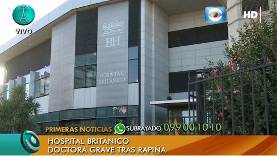 Médica de 53 años grave tras ser rapiñada y herida en Belvedere