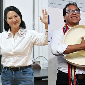 Keiko Fujimori y Roberto Sánchez, elecciones en Perú. Foto: AFP Keiko Fujimori y Roberto Sánchez, elecciones en Perú. Foto: AFP