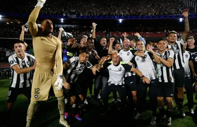 Foto: AFP. Botafogo festeja tras avanzar en la Copa Libertadores.