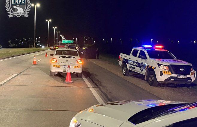Foto: Policía Caminera. Accidente en ruta 5 donde un ciclista es atropellado y muere.