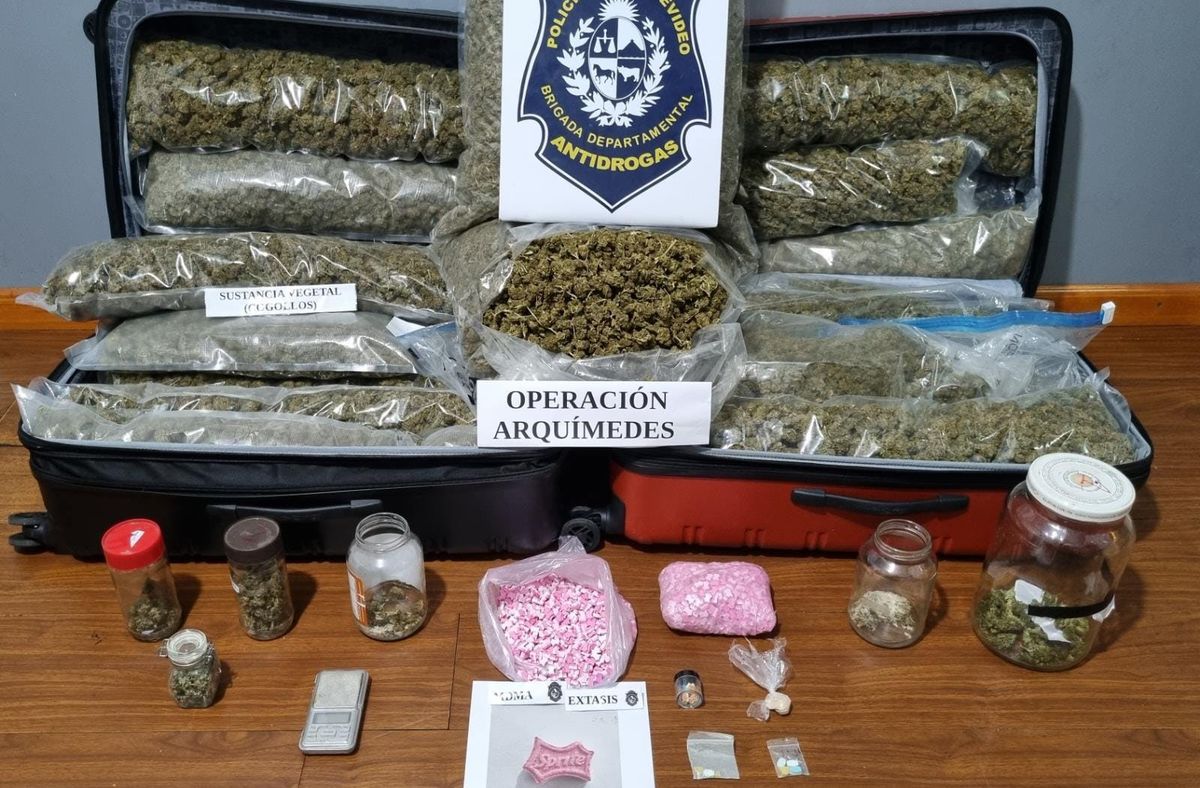 La policía incautó varias drogas, dinero y otros objetos que usaba la organización criminal.