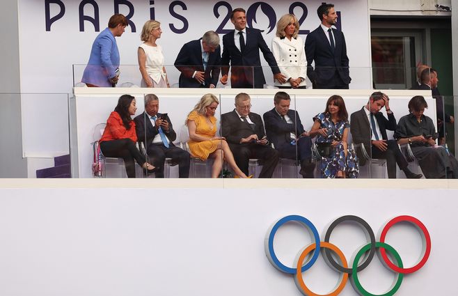 Gobierno francés en el estadio. Foto: AFP