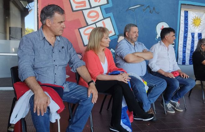 Los cuatro precandidatos del FA. Foto: Martín Corujo, corresponsal de Subrayado.