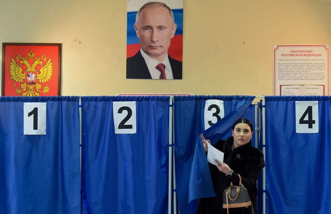 Vladimir Putin reelecto en Rusia. AFP.