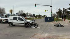 Foto: Mª. Eugenia Scognamiglio, Subrayado. Accidente en Puntas de Manga este miércoles de mañana.