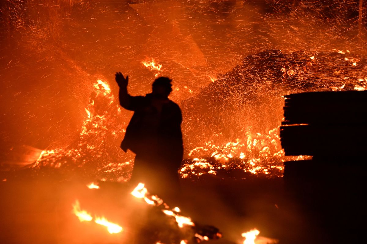 Canelones, Uruguay, 27 enero 2023Sociedad. Incendio en aserradero de La Floresta. Foto Federico Gutierrez / FocoUy