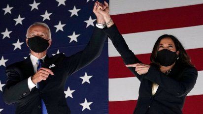 Biden y su compa&ntilde;era de f&oacute;rmula, Kamala Harris