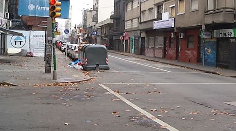 Foto: Subrayado. Escena del homicidio en Colonia y Tristán Narvaja, Cordón.