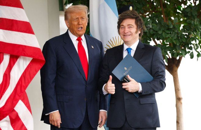 Trump y Milei en Estados Unidos. Foto: AFP