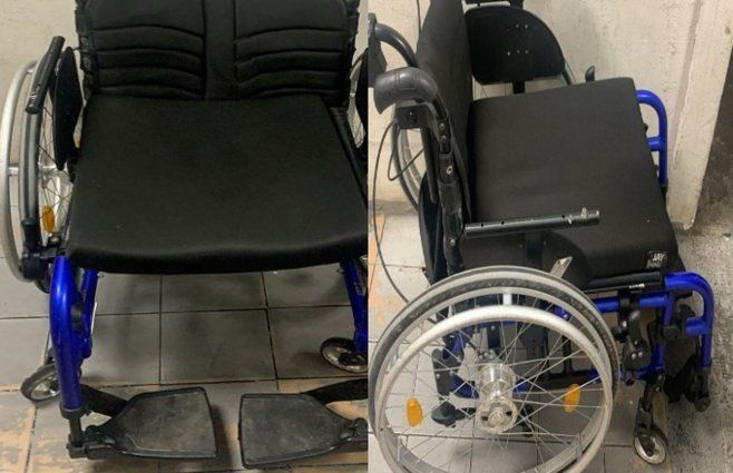 Foto cedida a Subrayado. Silla de ruedas usada por uno de los delincuentes.