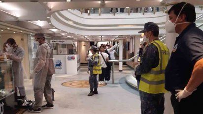 prefectura hace control de pasajeros con sintomas gripales