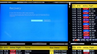 El fallo informático dejó las pantallas de algunos aeropuertos en azul, reinicio. AFP