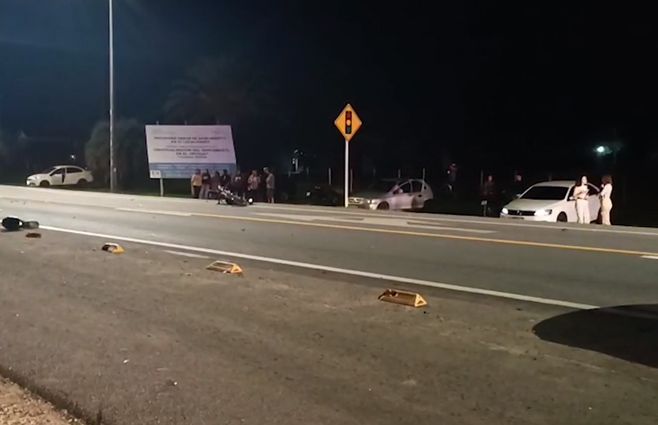 Foto: Subrayado. Accidente en el ingreso a la ciudad de Rocha, ruta 9.