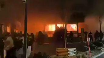 Imágenes del incendio. Foto: AFP