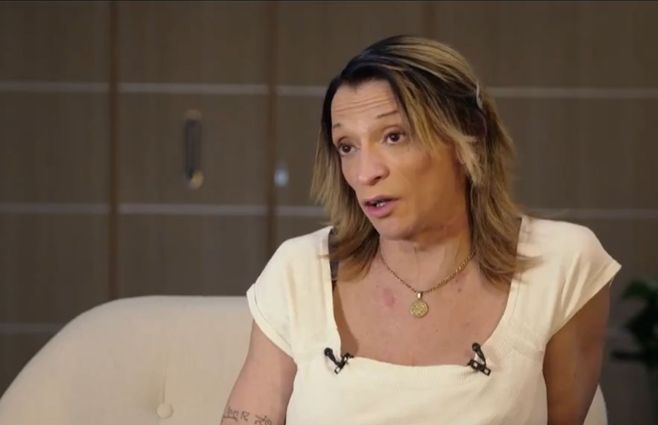 La mujer trans que denunció a Yamandú Orsi. Foto: captura de pantalla de canal 4.