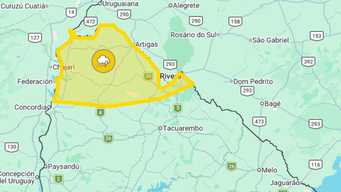 alerta amarilla en el norte por tormentas puntualmente fuertes y lluvias abundantes