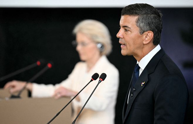 Foto: AFP. Santiago Peña, presidente de Paraguay.