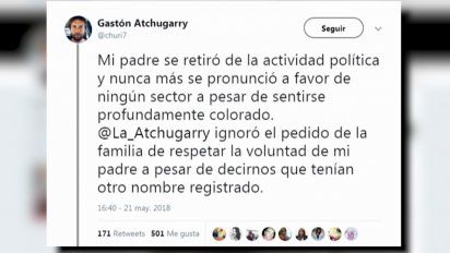 hijo de atchugarry molesto con grupo que usa el nombre de su padre