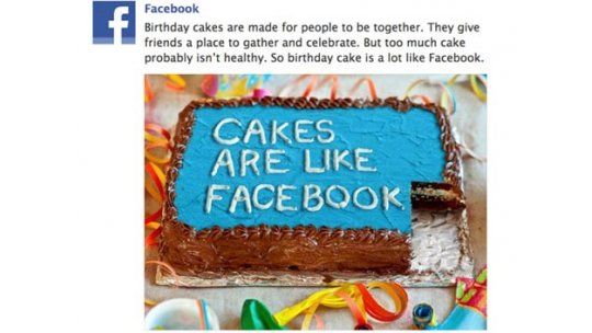 Facebook advierte que el exceso de Facebook puede ser malo