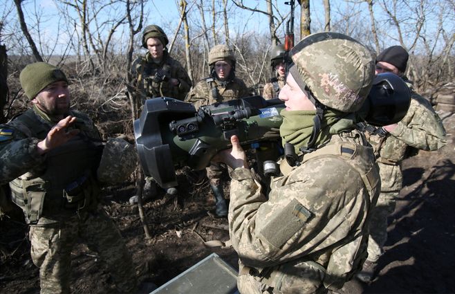 Fuerzas militares de Ucrania, este lunes 21 de febrero. (Foto: AFP).