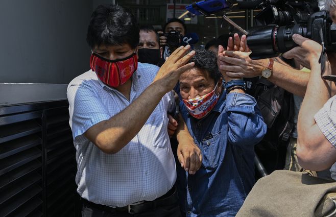Evo Morales tras una conferencia de prensa en Buenos Aires. Argentina le dio asilo durante los últimos meses.