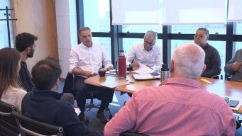 Sindicato de Conaprole y de la industria láctea con Orsi. Imágenes: Presidencia.