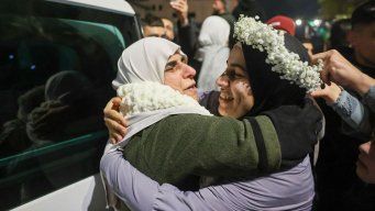 Prisioneros palestinos liberados por Israel. Foto: AFP