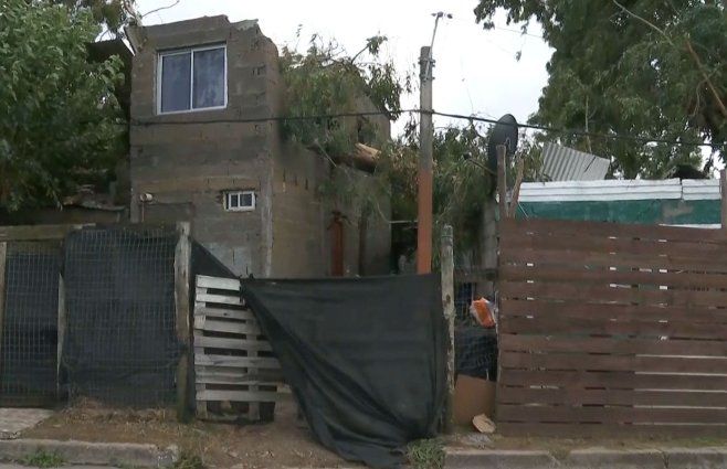 Flor de Maroñas: un árbol cayó sobe dos casas y dejó a cuatro personas atrapadas entre los escombros. Foto: Subrayado.