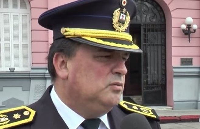 Víctor Trezza cuando era jefe de Policía de Maldonado en 2017