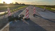 Policía del INR grave tras accidentarse con su moto en ruta 1