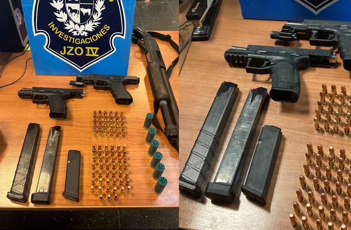 Fotos cedidas a Subrayado. Armas y municiones incautadas a los detenidos. Fotos cedidas a Subrayado. Armas y municiones incautadas a los detenidos.