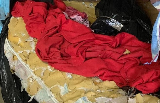 El colchón en el que supuestamente estuvo Sheila antes de morir