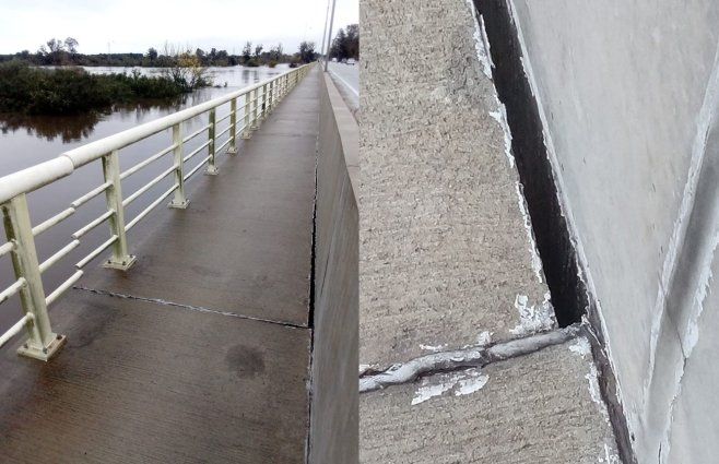El puente está ubicado sobre el río Olimar, en ruta 8.