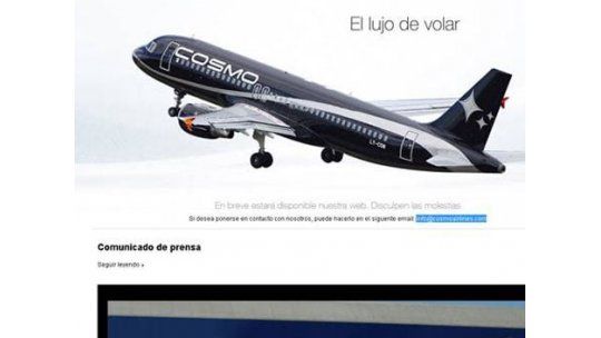 A Cosmo le sacaron los dos aviones que tenía por falta de pago